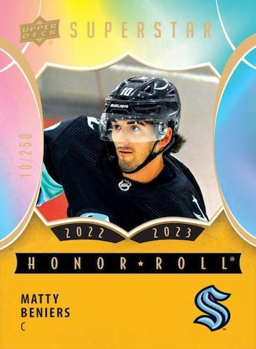 2022-23-Upper-Deck-Series-2-Hockey-Cards-Honor-Roll-Rainbow-Matty-Beniers